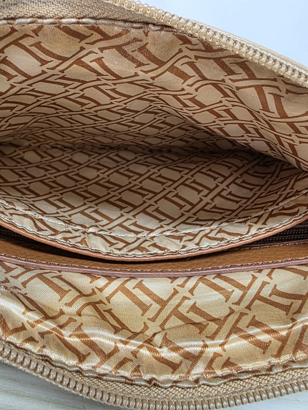 3/$15 Tignanello Tan and Cream Crossbody with Brown Strap - Picture 10 of 10